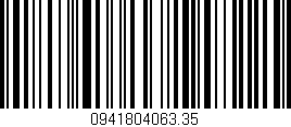 Código de barras (EAN, GTIN, SKU, ISBN): '0941804063.35'