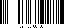 Código de barras (EAN, GTIN, SKU, ISBN): '0941807001.33'