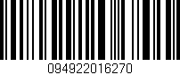 Código de barras (EAN, GTIN, SKU, ISBN): '094922016270'