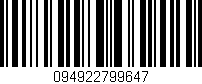 Código de barras (EAN, GTIN, SKU, ISBN): '094922799647'