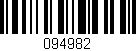 Código de barras (EAN, GTIN, SKU, ISBN): '094982'
