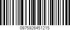 Código de barras (EAN, GTIN, SKU, ISBN): '0975926451215'