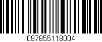 Código de barras (EAN, GTIN, SKU, ISBN): '097855118004'