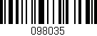 Código de barras (EAN, GTIN, SKU, ISBN): '098035'