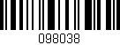 Código de barras (EAN, GTIN, SKU, ISBN): '098038'