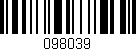 Código de barras (EAN, GTIN, SKU, ISBN): '098039'