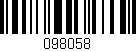 Código de barras (EAN, GTIN, SKU, ISBN): '098058'