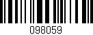 Código de barras (EAN, GTIN, SKU, ISBN): '098059'