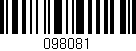 Código de barras (EAN, GTIN, SKU, ISBN): '098081'