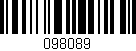 Código de barras (EAN, GTIN, SKU, ISBN): '098089'