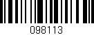 Código de barras (EAN, GTIN, SKU, ISBN): '098113'