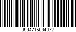 Código de barras (EAN, GTIN, SKU, ISBN): '0984715034072'