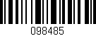 Código de barras (EAN, GTIN, SKU, ISBN): '098485'