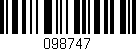 Código de barras (EAN, GTIN, SKU, ISBN): '098747'