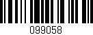 Código de barras (EAN, GTIN, SKU, ISBN): '099058'