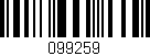 Código de barras (EAN, GTIN, SKU, ISBN): '099259'