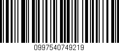 Código de barras (EAN, GTIN, SKU, ISBN): '0997540749219'