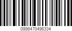 Código de barras (EAN, GTIN, SKU, ISBN): '0998470496334'