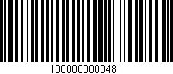 Código de barras (EAN, GTIN, SKU, ISBN): '1000000000481'