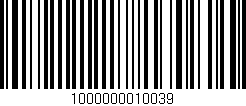 Código de barras (EAN, GTIN, SKU, ISBN): '1000000010039'