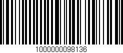 Código de barras (EAN, GTIN, SKU, ISBN): '1000000098136'