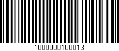 Código de barras (EAN, GTIN, SKU, ISBN): '1000000100013'