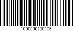 Código de barras (EAN, GTIN, SKU, ISBN): '1000000100136'
