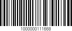 Código de barras (EAN, GTIN, SKU, ISBN): '1000000111668'