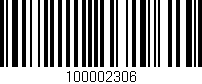 Código de barras (EAN, GTIN, SKU, ISBN): '100002306'