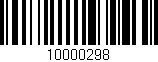 Código de barras (EAN, GTIN, SKU, ISBN): '10000298'