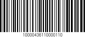Código de barras (EAN, GTIN, SKU, ISBN): '10000436110000110'