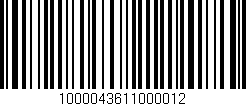 Código de barras (EAN, GTIN, SKU, ISBN): '1000043611000012'