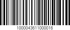Código de barras (EAN, GTIN, SKU, ISBN): '1000043611000016'