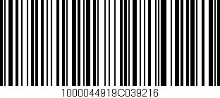 Código de barras (EAN, GTIN, SKU, ISBN): '1000044919C039216'