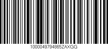 Código de barras (EAN, GTIN, SKU, ISBN): '1000049794865ZAXGG'