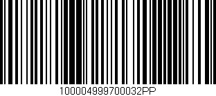 Código de barras (EAN, GTIN, SKU, ISBN): '100004999700032PP'
