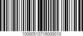 Código de barras (EAN, GTIN, SKU, ISBN): '10000513716000010'