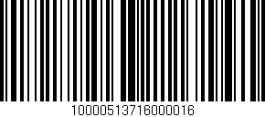 Código de barras (EAN, GTIN, SKU, ISBN): '10000513716000016'