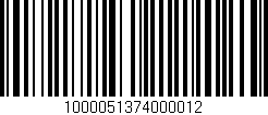 Código de barras (EAN, GTIN, SKU, ISBN): '1000051374000012'