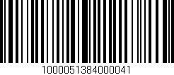 Código de barras (EAN, GTIN, SKU, ISBN): '1000051384000041'