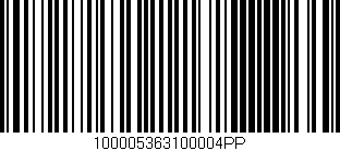 Código de barras (EAN, GTIN, SKU, ISBN): '100005363100004PP'