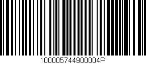 Código de barras (EAN, GTIN, SKU, ISBN): '100005744900004P'