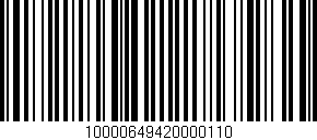 Código de barras (EAN, GTIN, SKU, ISBN): '10000649420000110'