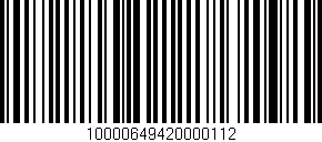 Código de barras (EAN, GTIN, SKU, ISBN): '10000649420000112'