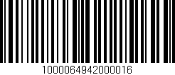 Código de barras (EAN, GTIN, SKU, ISBN): '1000064942000016'