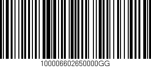 Código de barras (EAN, GTIN, SKU, ISBN): '100006602650000GG'