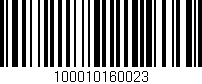 Código de barras (EAN, GTIN, SKU, ISBN): '100010160023'