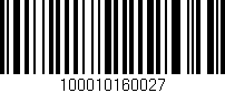 Código de barras (EAN, GTIN, SKU, ISBN): '100010160027'