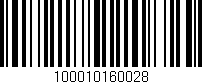 Código de barras (EAN, GTIN, SKU, ISBN): '100010160028'