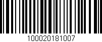 Código de barras (EAN, GTIN, SKU, ISBN): '100020181007'